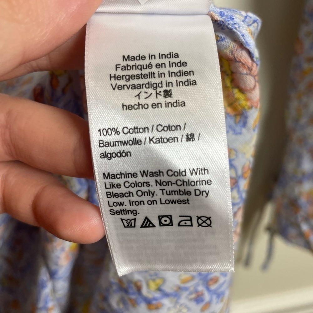 J. Crew Cotton Tie-waist tunic beach dress in afternoon floral XS NWT - Picture 11 of 12